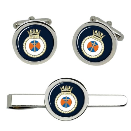 HMS Inverness, Royal Navy Cufflink and Tie Clip Set