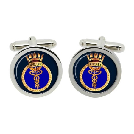 HMS Mercury, Royal Navy Cufflinks in Box