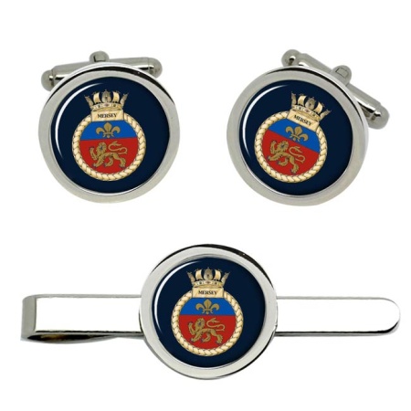 HMS Mersey, Royal Navy Cufflink and Tie Clip Set