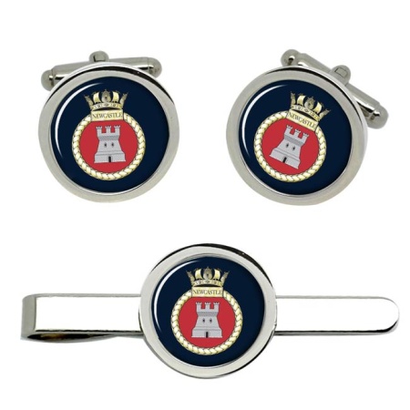 HMS Newcastle, Royal Navy Cufflink and Tie Clip Set