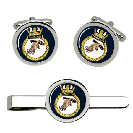 HMS Opossum, Royal Navy Cufflink and Tie Clip Set