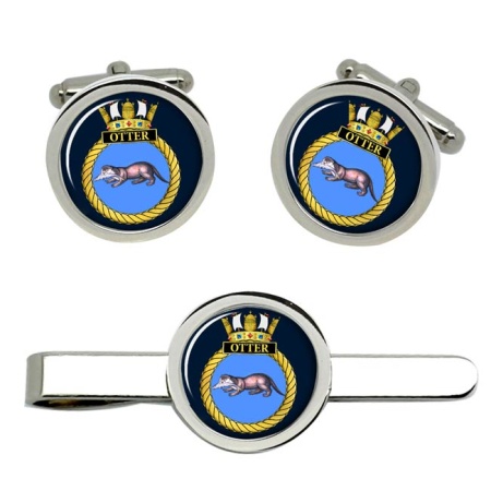 HMS Otter, Royal Navy Cufflink and Tie Clip Set