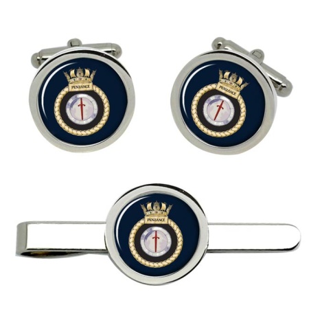 HMS Penzance, Royal Navy Cufflink and Tie Clip Set