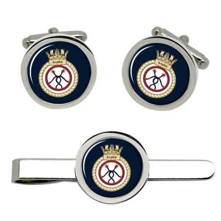 HMS Raider, Royal Navy Cufflink and Tie Clip Set