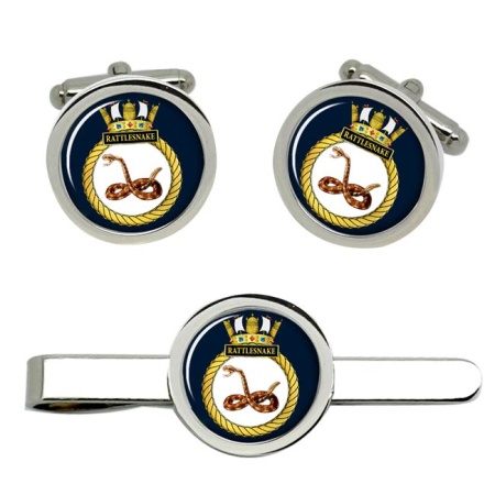 HMS Rattlesnake, Royal Navy Cufflink and Tie Clip Set