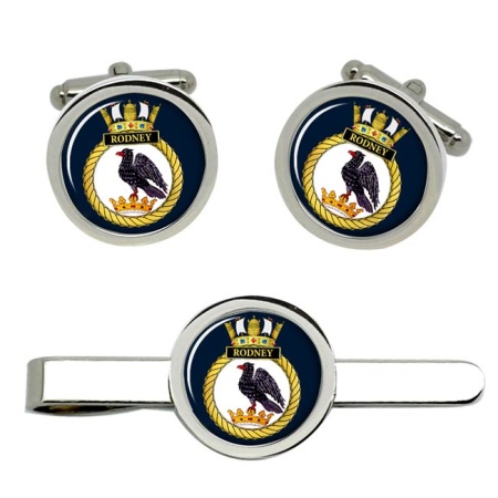 HMS Rodney, Royal Navy Cufflink and Tie Clip Set