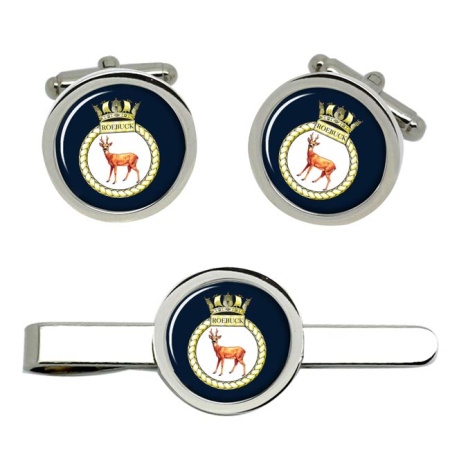 HMS Roebuck, Royal Navy Cufflink and Tie Clip Set