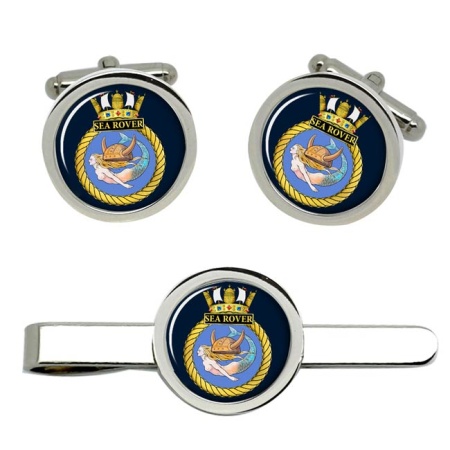 HMS Sea Rover, Royal Navy Cufflink and Tie Clip Set