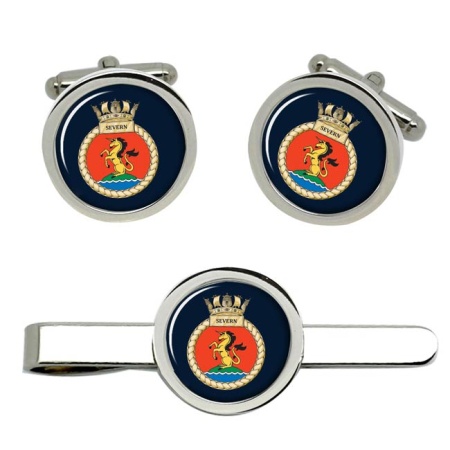 HMS Severn, Royal Navy Cufflink and Tie Clip Set