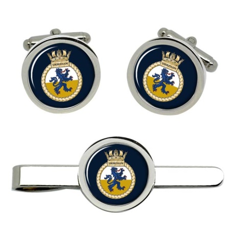 HMS Shoreham, Royal Navy Cufflink and Tie Clip Set