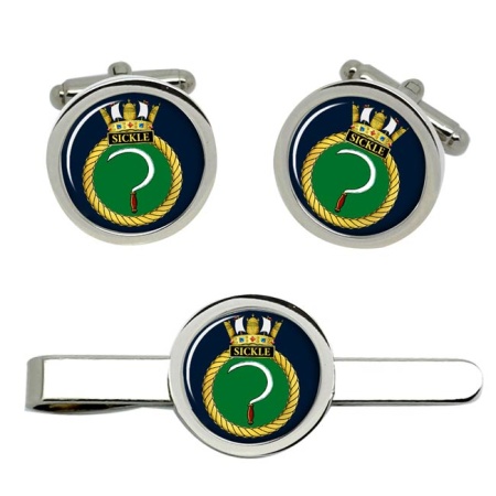 HMS Sickle, Royal Navy Cufflink and Tie Clip Set