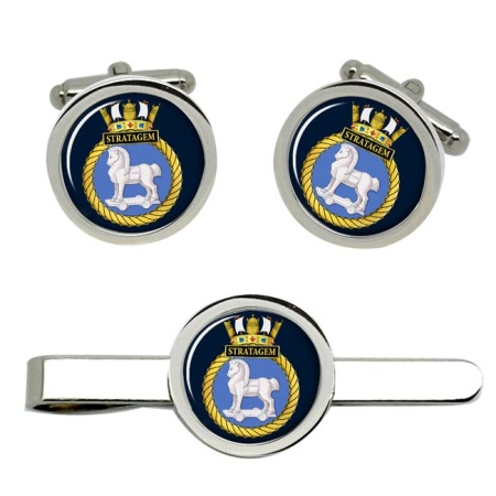 HMS Stratagem, Royal Navy Cufflink and Tie Clip Set