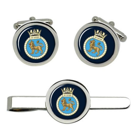 HMS Superb, Royal Navy Cufflink and Tie Clip Set