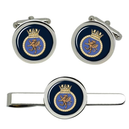 HMS Swiftsure, Royal Navy Cufflink and Tie Clip Set