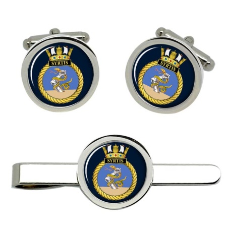 HMS Syrtis, Royal Navy Cufflink and Tie Clip Set