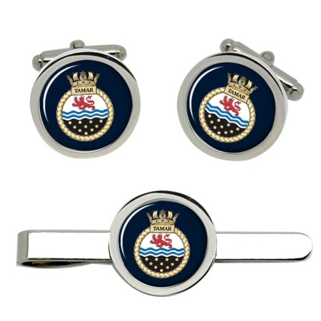 HMS Tamar, Royal Navy Cufflink and Tie Clip Set