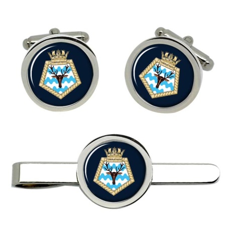 HMS Tarbatness, Royal Navy Cufflink and Tie Clip Set