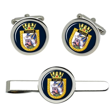 HMS Tartar, Royal Navy Cufflink and Tie Clip Set