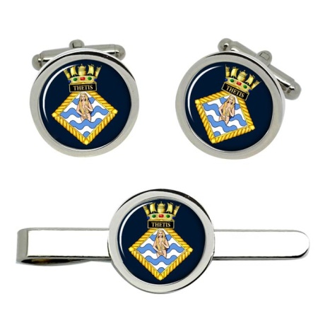 HMS Thetis, Royal Navy Cufflink and Tie Clip Set