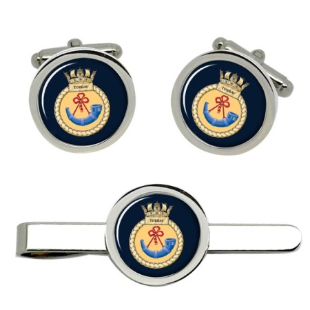 HMS Torbay, Royal Navy Cufflink and Tie Clip Set