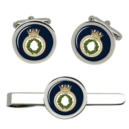 HMS Triumph, Royal Navy Cufflink and Tie Clip Set