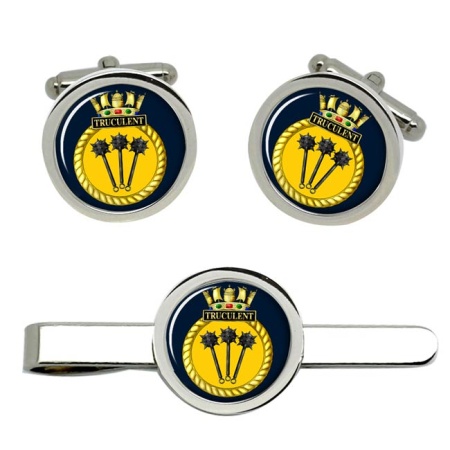 HMS Truculent, Royal Navy Cufflink and Tie Clip Set