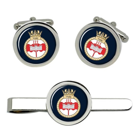 HMS Tyne, Royal Navy Cufflink and Tie Clip Set