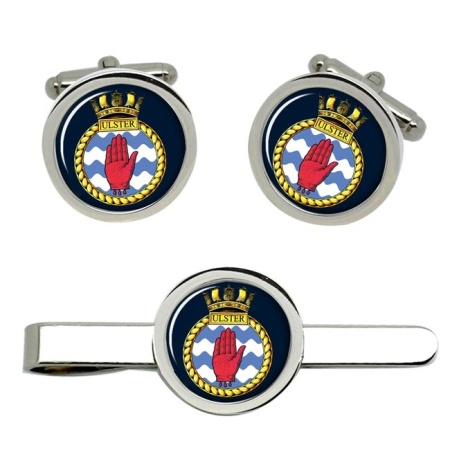 HMS Ulster, Royal Navy Cufflink and Tie Clip Set