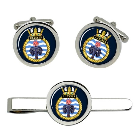 HMS Ulysses, Royal Navy Cufflink and Tie Clip Set