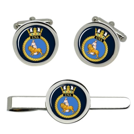 HMS Una, Royal Navy Cufflink and Tie Clip Set