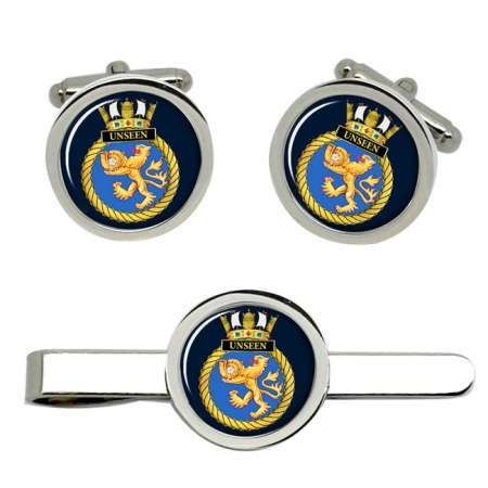 HMS Unseen, Royal Navy Cufflink and Tie Clip Set