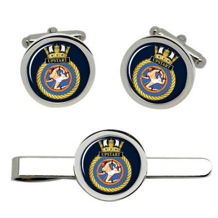 HMS Upstart, Royal Navy Cufflink and Tie Clip Set