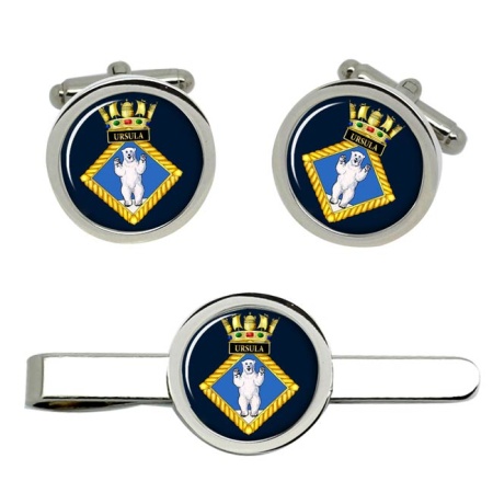 HMS Ursula, Royal Navy Cufflink and Tie Clip Set