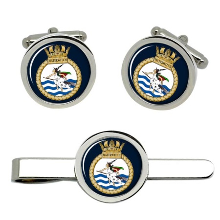 HMS Waterwitch, Royal Navy Cufflink and Tie Clip Set