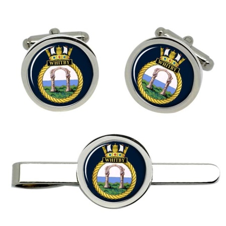 HMS Whitby, Royal Navy Cufflink and Tie Clip Set