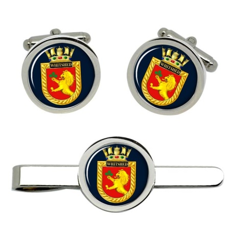 HMS Whitshed, Royal Navy Cufflink and Tie Clip Set