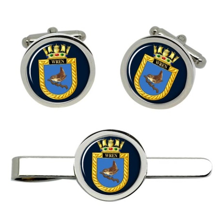 HMS Wren, Royal Navy Cufflink and Tie Clip Set