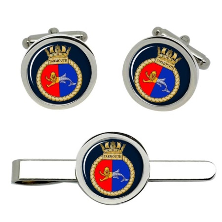 HMS Yarmouth, Royal Navy Cufflink and Tie Clip Set