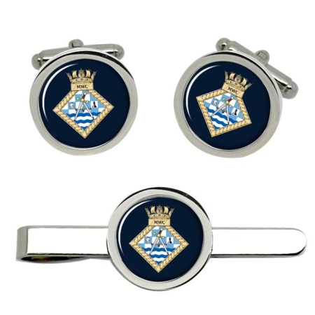 Maritime Warfare School, Royal Navy Cufflink and Tie Clip Set