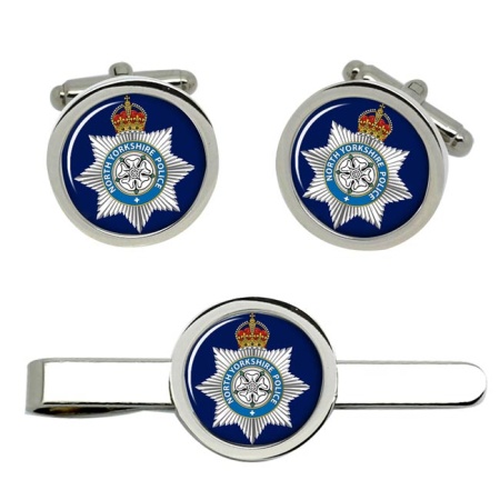 North Yorkshire Police CR Cufflink and Tie Clip Set