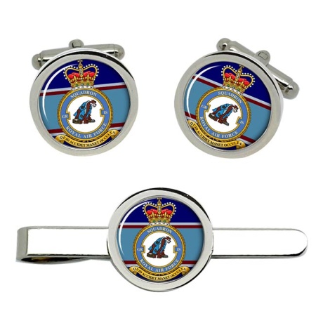 RAF GRIS Squadron (Royal Air Force) Round Cufflink and Tie Clip Set