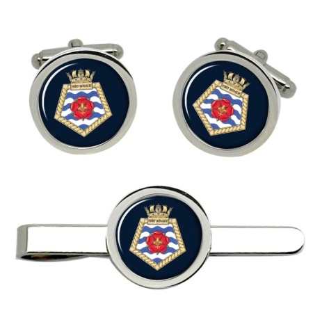 RFA Fort Rosalie, Royal Navy Cufflink and Tie Clip Set