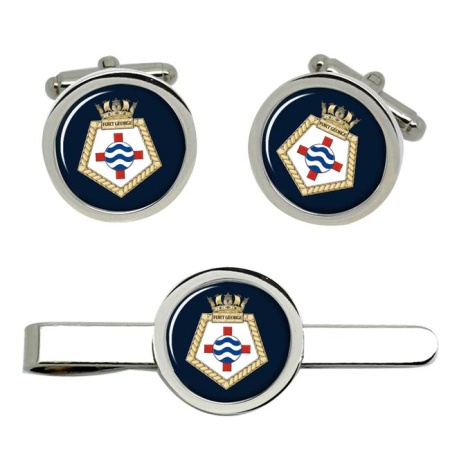 RFA Fort George, Royal Navy Cufflink and Tie Clip Set