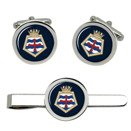 RFA Mounts Bay, Royal Navy Cufflink and Tie Clip Set