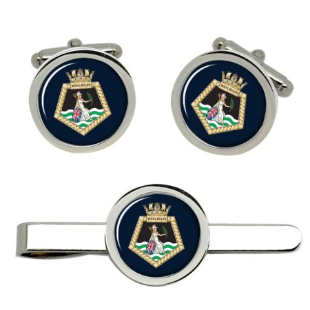 RFA Wave Ruler, Royal Navy Cufflink and Tie Clip Set