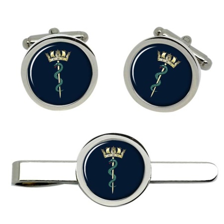 Royal Navy Medical Service Cufflink and Tie Clip Set