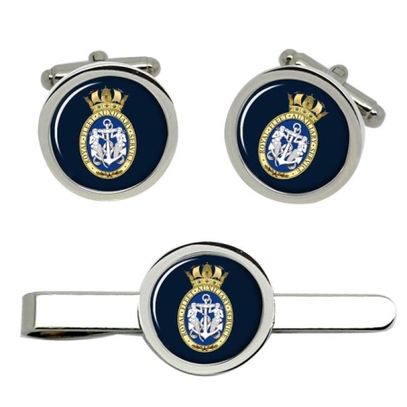 Royal Fleet Auxiliary Crest, Royal Navy Cufflink and Tie Clip Set