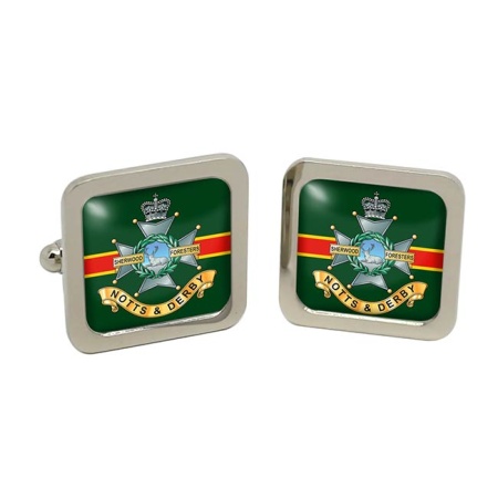 Sherwood Foresters Cufflinks in Chrome Box